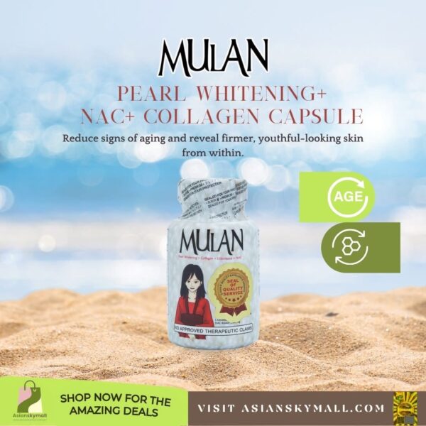 MULAN GLUTATHIONE + COLLAGEN + NAC 500MG ; 60 capsules FREE MULAN SOAP - Image 3