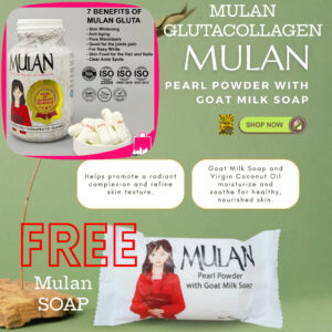 MULAN GLUTATHIONE + COLLAGEN + NAC 500MG ; 60 capsules FREE MULAN SOAP